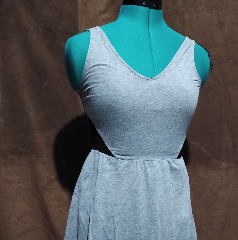 XS Divided grey dress with black lace back
